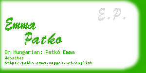 emma patko business card
