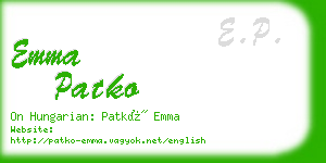 emma patko business card